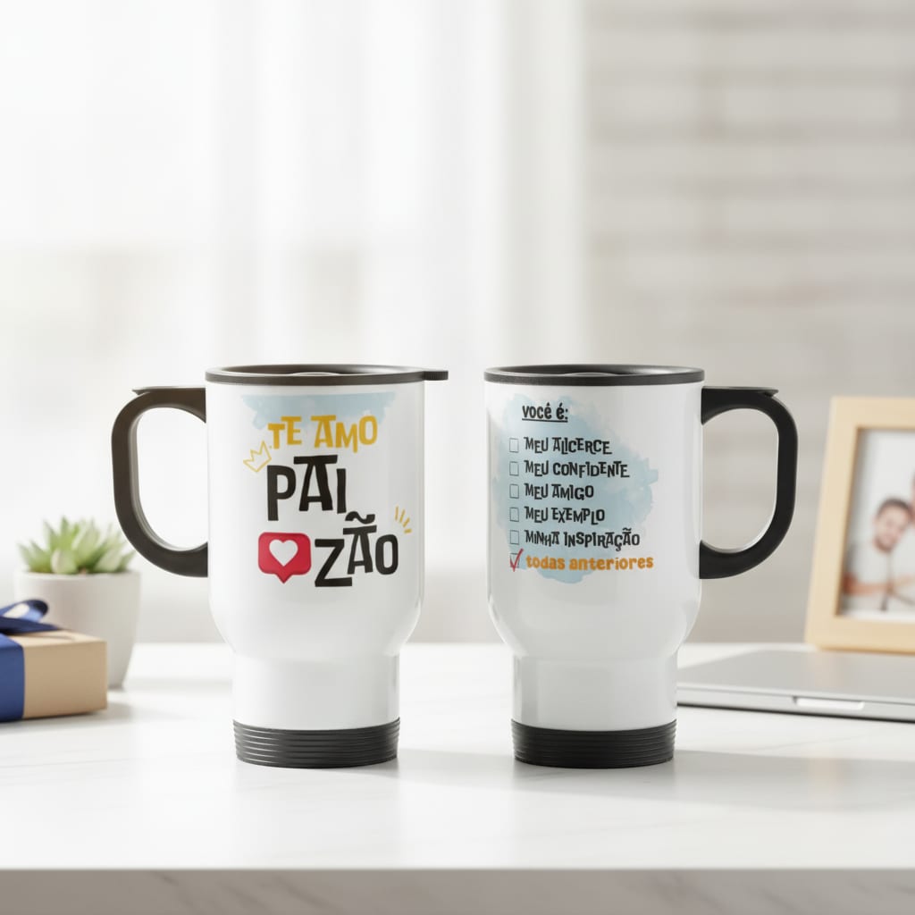 Copo Térmico Presente Criativo Dia dos Pais Te Amo Paizão - Família (Pai)