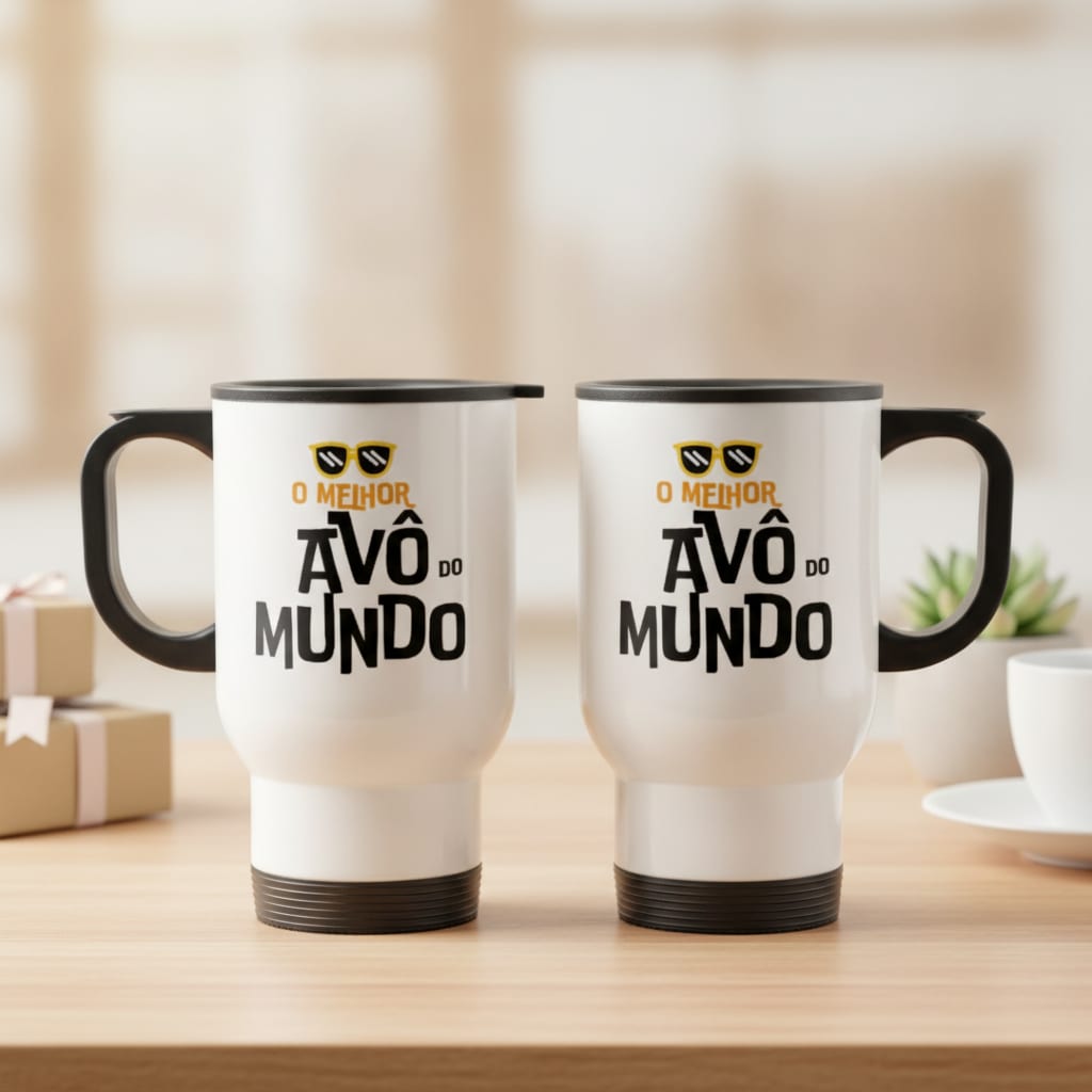Copo Térmico Presente Criativo Divertido para o Melhor Avô - Família (Vovô/Avô)