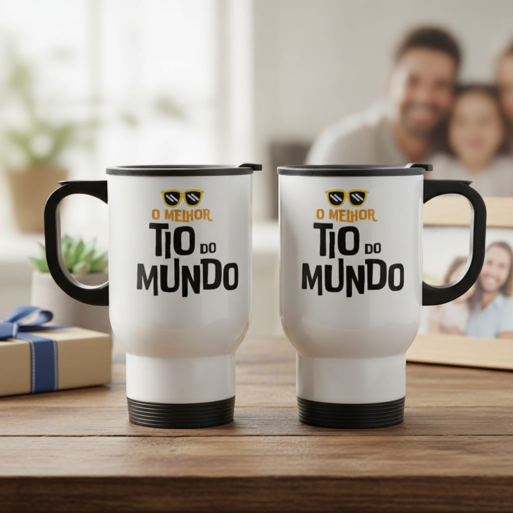 Copo Térmico Presente Criativo Divertido para o Melhor Tio - Família (Tio)