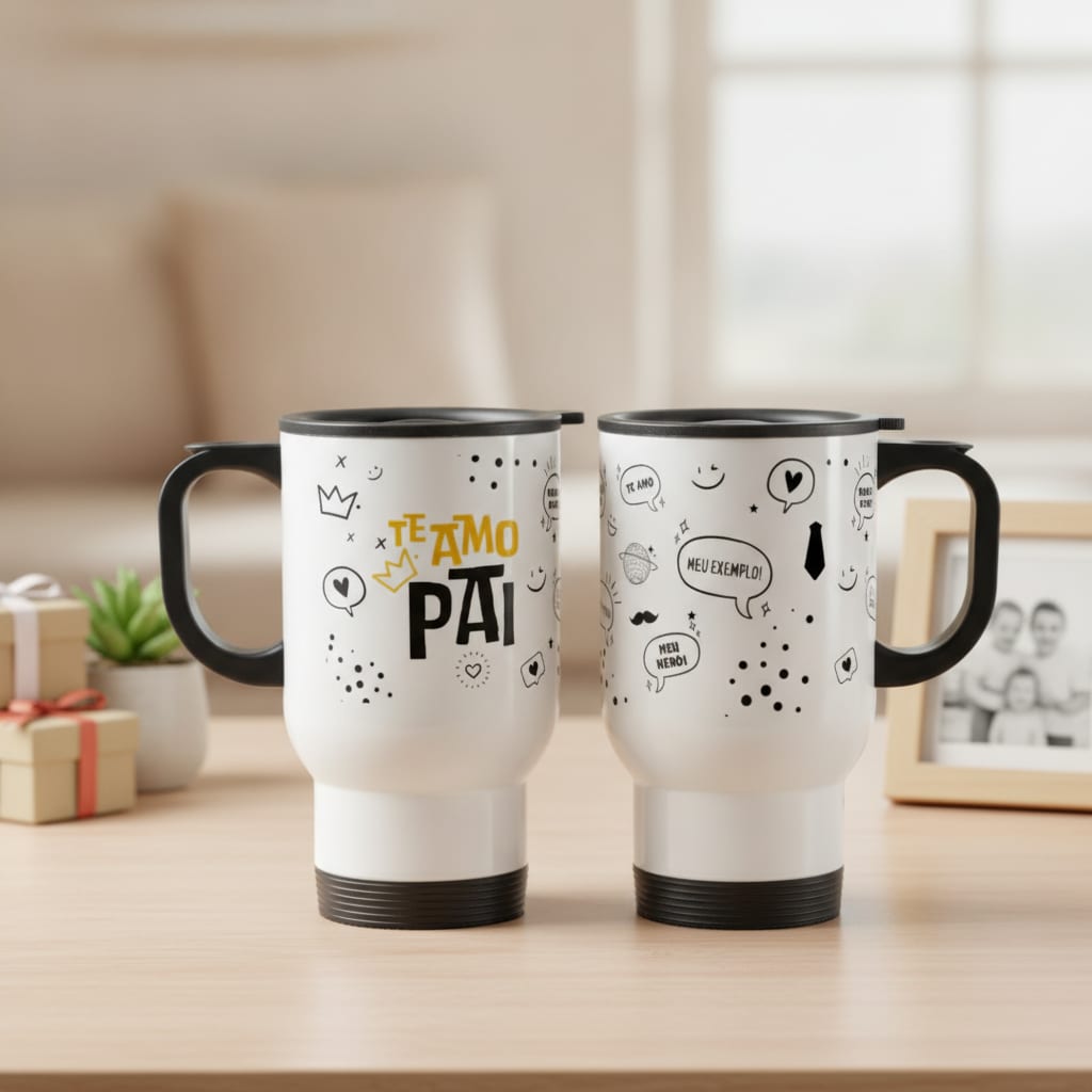 Copo Térmico Presente Especial Criativo Te Amo Pai Papai - Família (Pai)