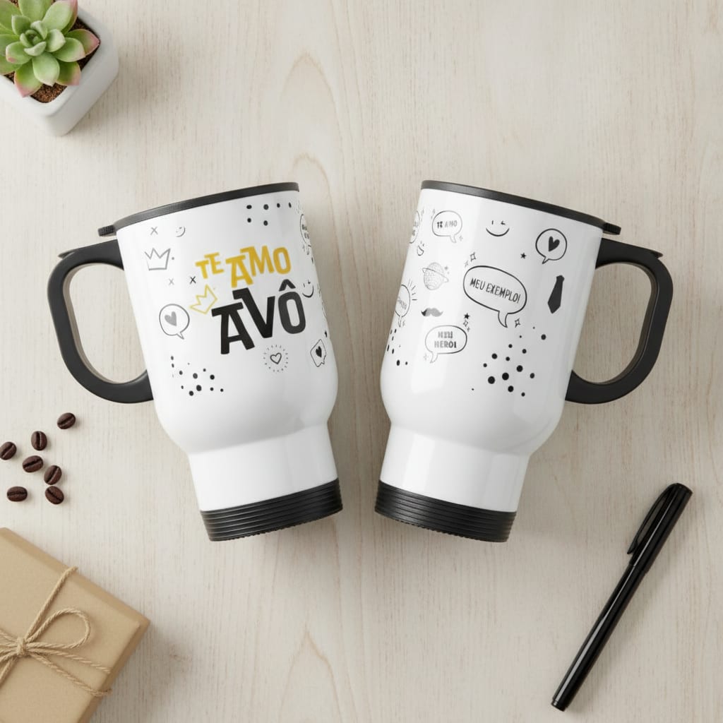 Copo Térmico Presente Especial Criativo Te Amo Vô Vovô - Família (Vovô/Avô)