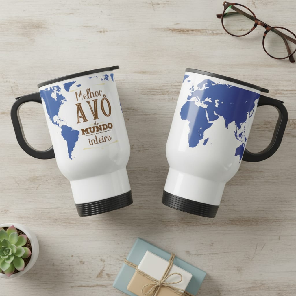Copo Térmico Presente Para Melhor Avô do Mundo Inteiro - Família (Avô)
