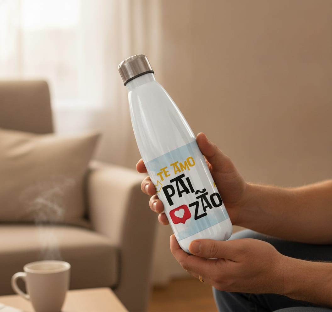 Garrafa Térmica Presente Feliz Dia dos Pais Te Amo Paizão