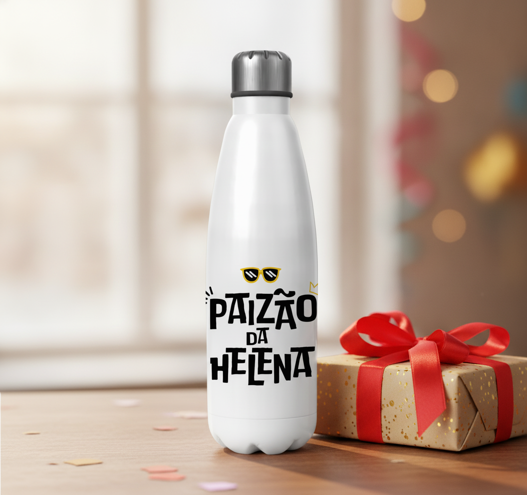 Garrafa Térmica Presente Legal Paizão com Nome - Família (Pai)
