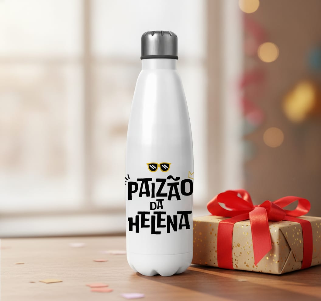 Garrafa Térmica Presente Legal Paizão com Nome - Família (Pai)