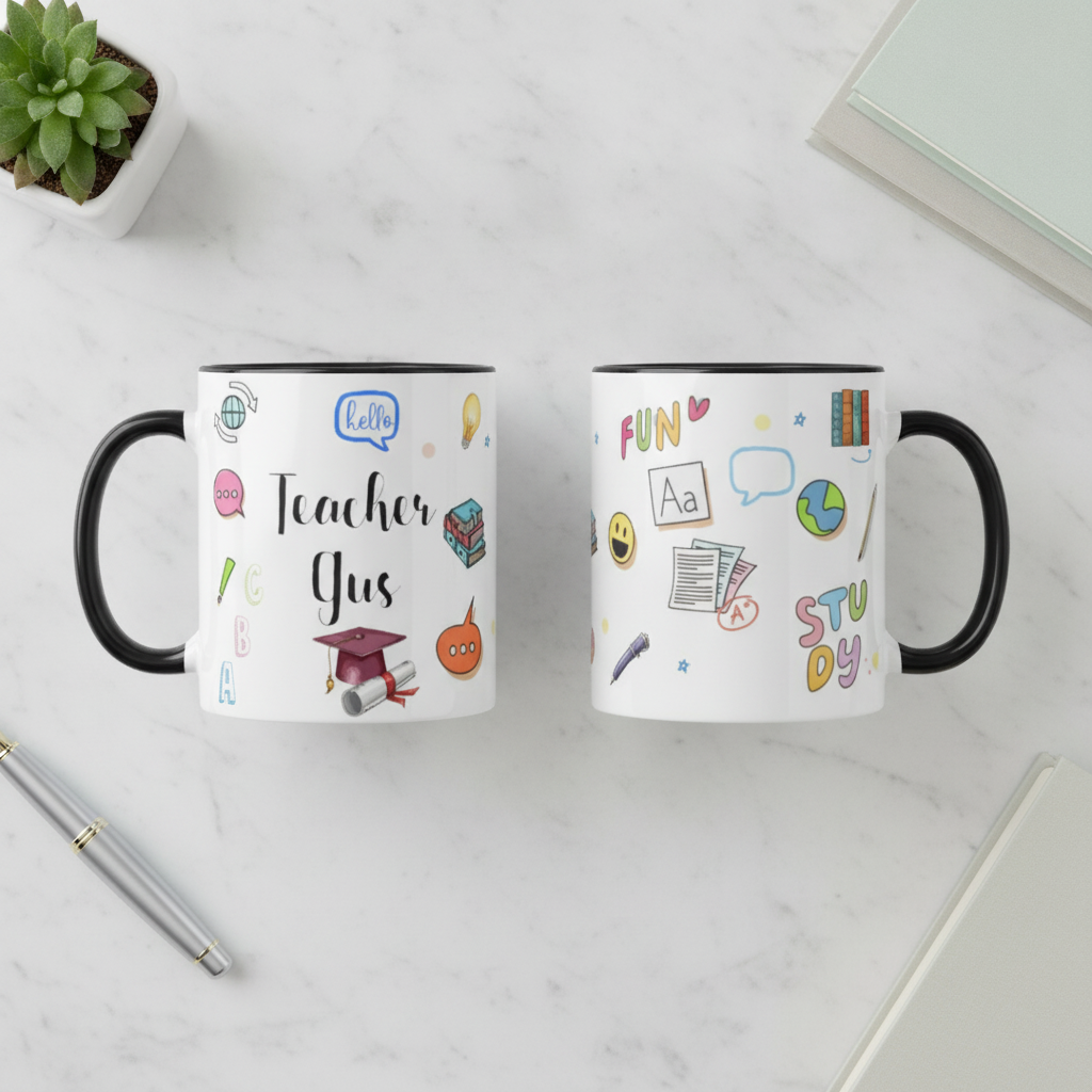 Caneca Professor de Inglês Presente Personalizado com Nome - Dia dos Professores (Professores)