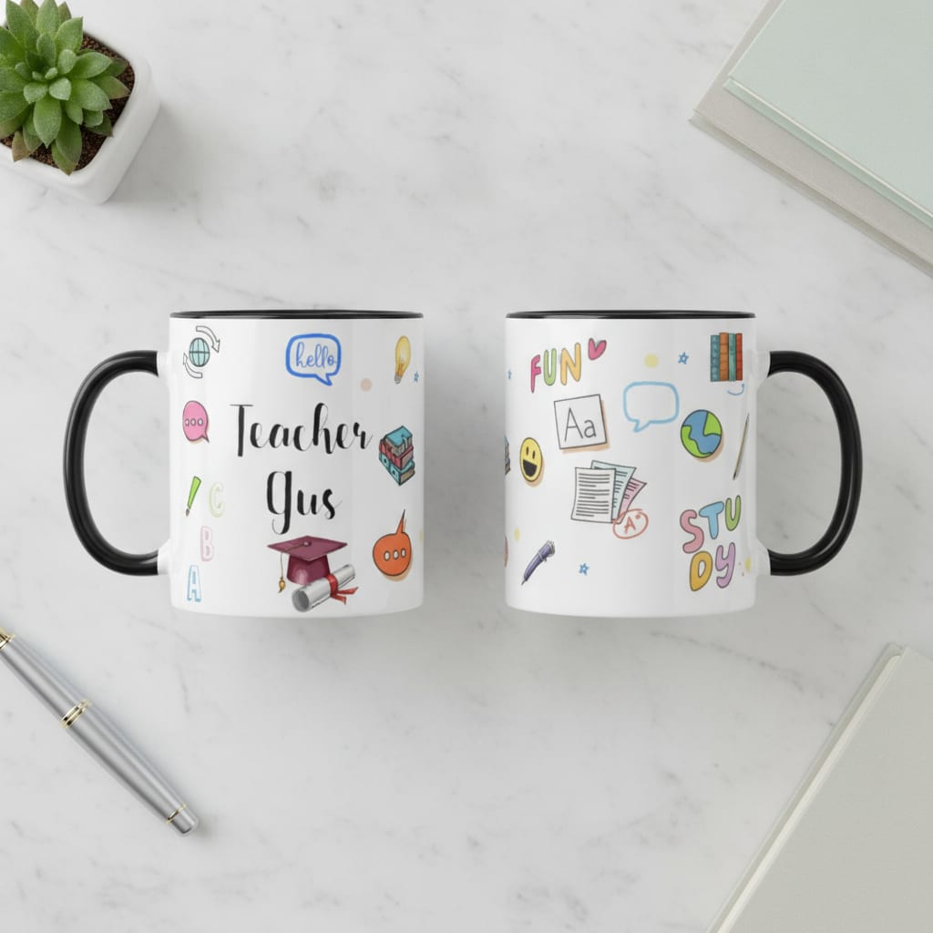 Caneca Professor de Inglês Presente Personalizado com Nome - Dia dos Professores (Inglês)
