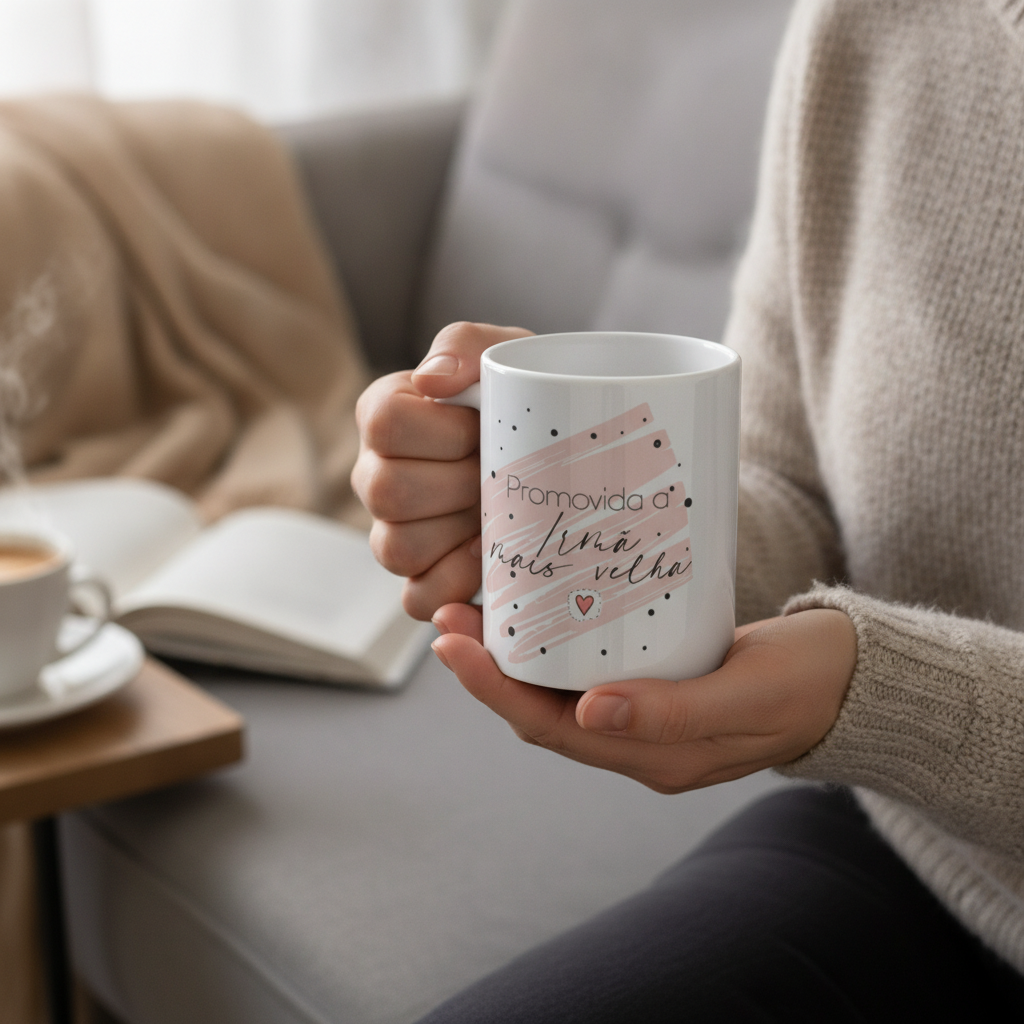 Caneca Irmã Mais Velha Presente Anúncio Gravidez Revelação para Irmã Mais Velha