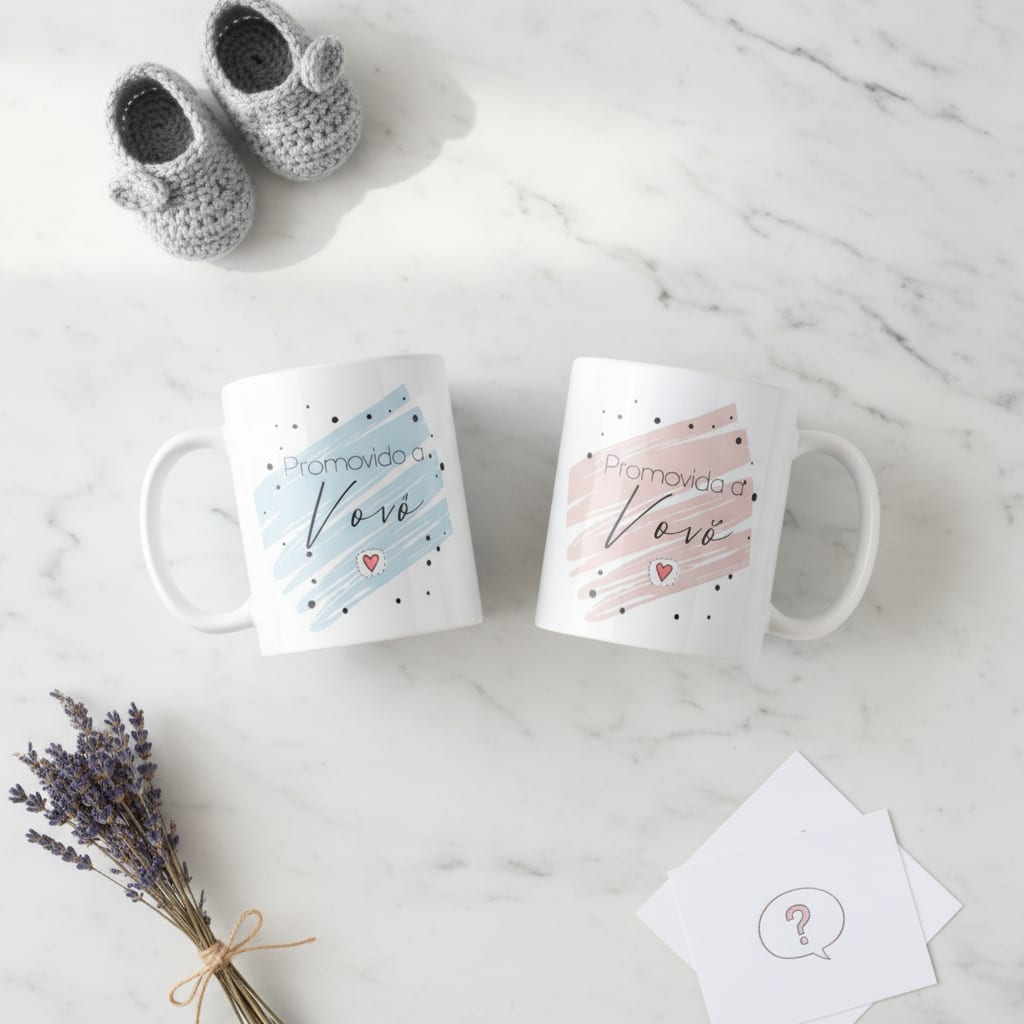 Ki 2 Canecas Personalizadas Revelação Promovidos a Avós - Anúncio de Gravidez (Avó e Avô)