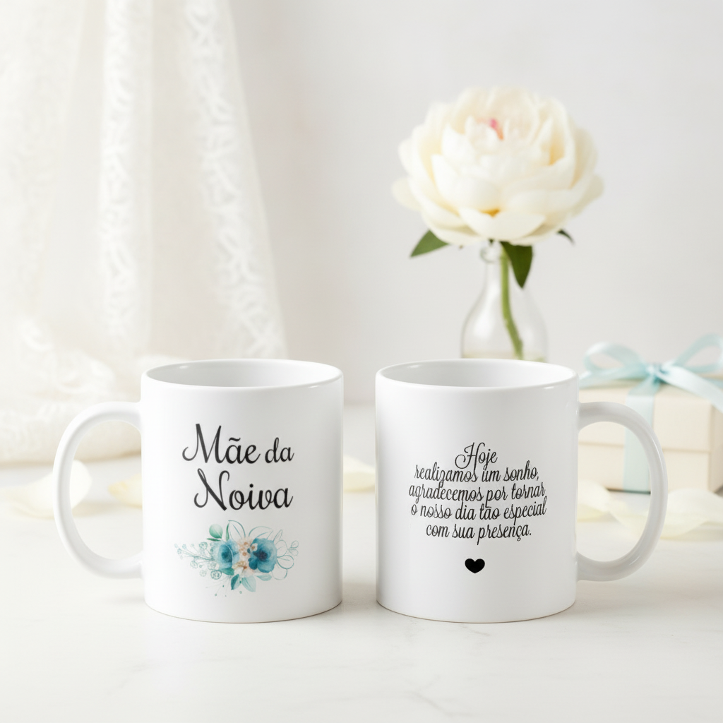 Kit 2 Canecas Casamento Lembrança Para Mãe E Pai Da Noiva