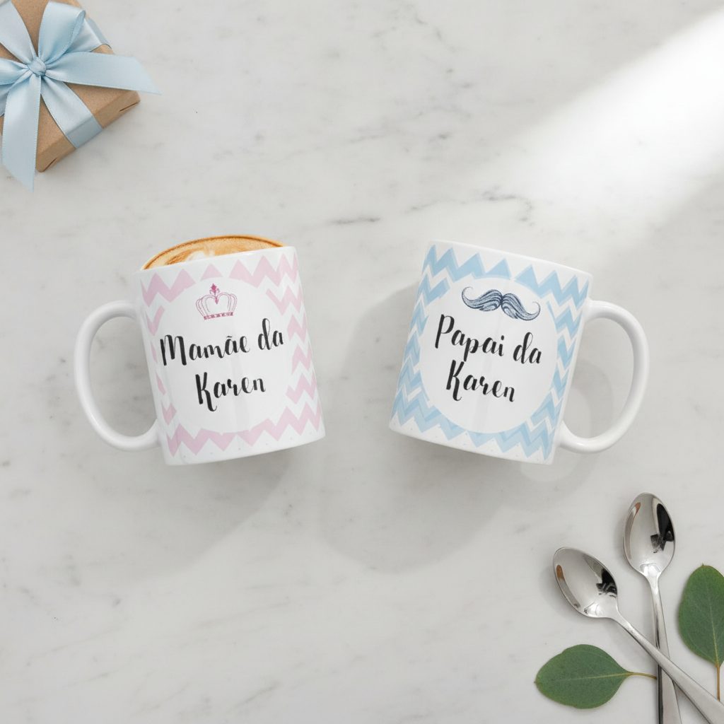Kit 2 Canecas Personalizada para Mãe e Pai - Família (Mãe)