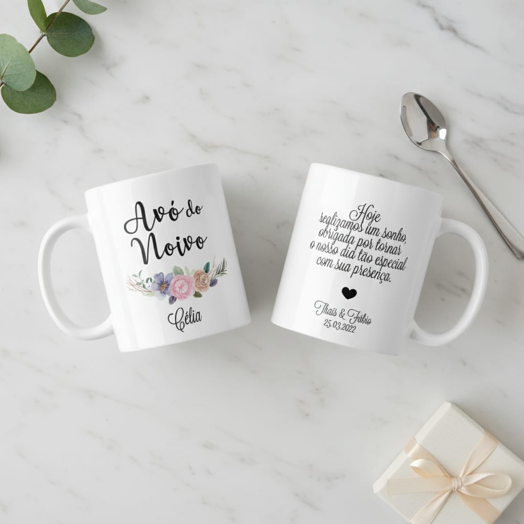 Kit 2 Canecas Personalizadas Casamento para Avôs dos Noivos