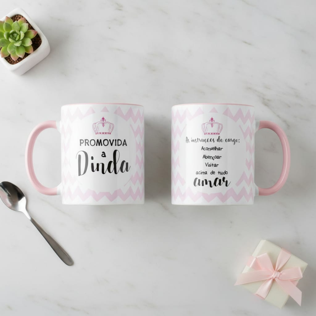 Kit 2 Canecas Personalizadas para Batismo Pronta Entrega
