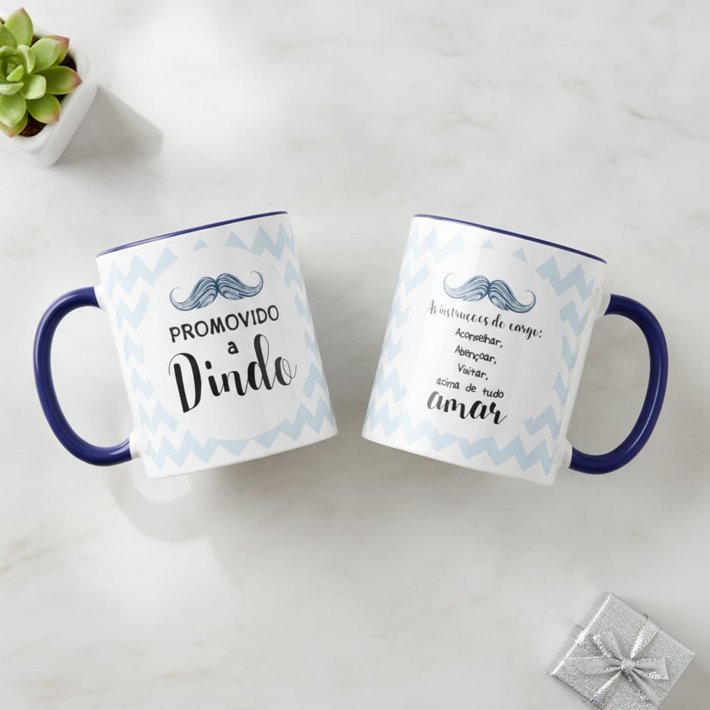 Kit 2 Canecas Personalizadas para Batismo Pronta Entrega