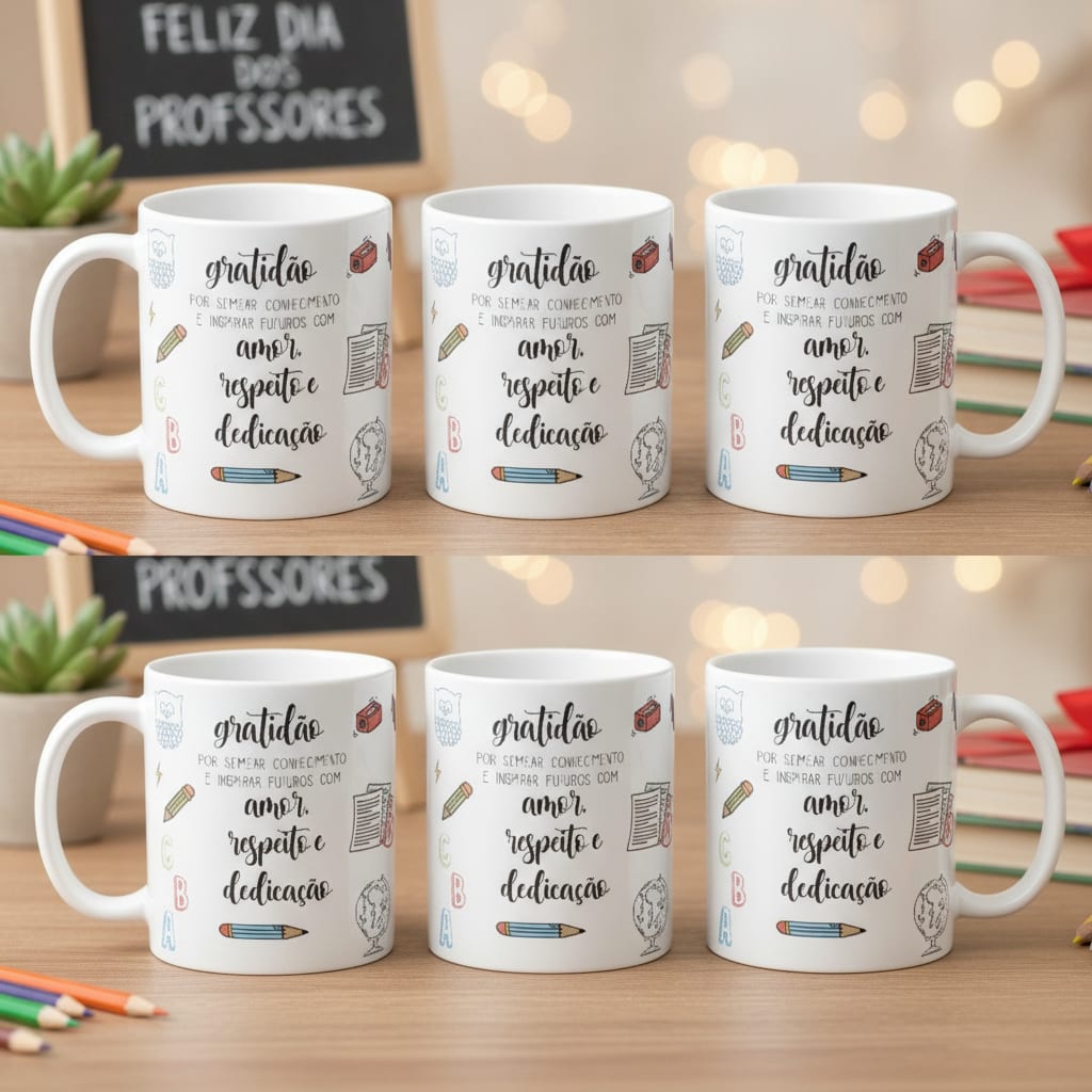 Kit 6 canecas Lembrancinhas Professor Canecas Personalizadas Agradecimento