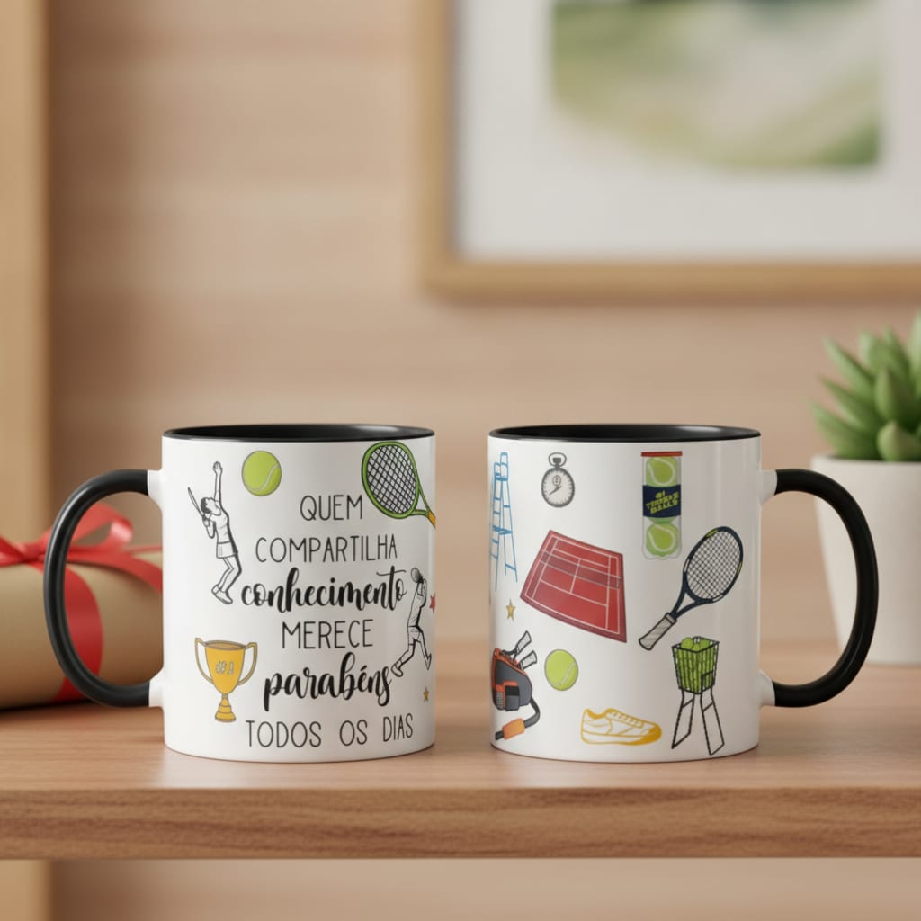 Kit 7 Canecas Personalizadas Tenista Presente para Professor de Tênis - Outros (Esporte)