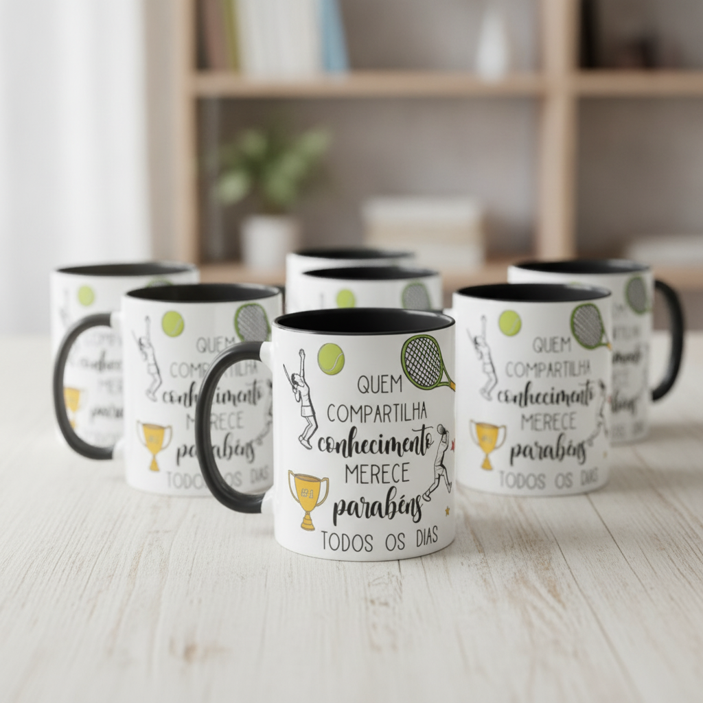 Kit 7 Canecas Personalizadas Tenista Presente para Professor de Tênis - Outros (Esporte)