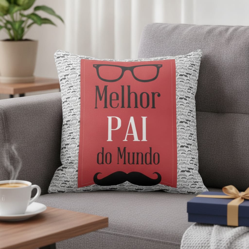 Kit Almofada E Caneca Dia Dos Pais Melhor Pai Do Mundo