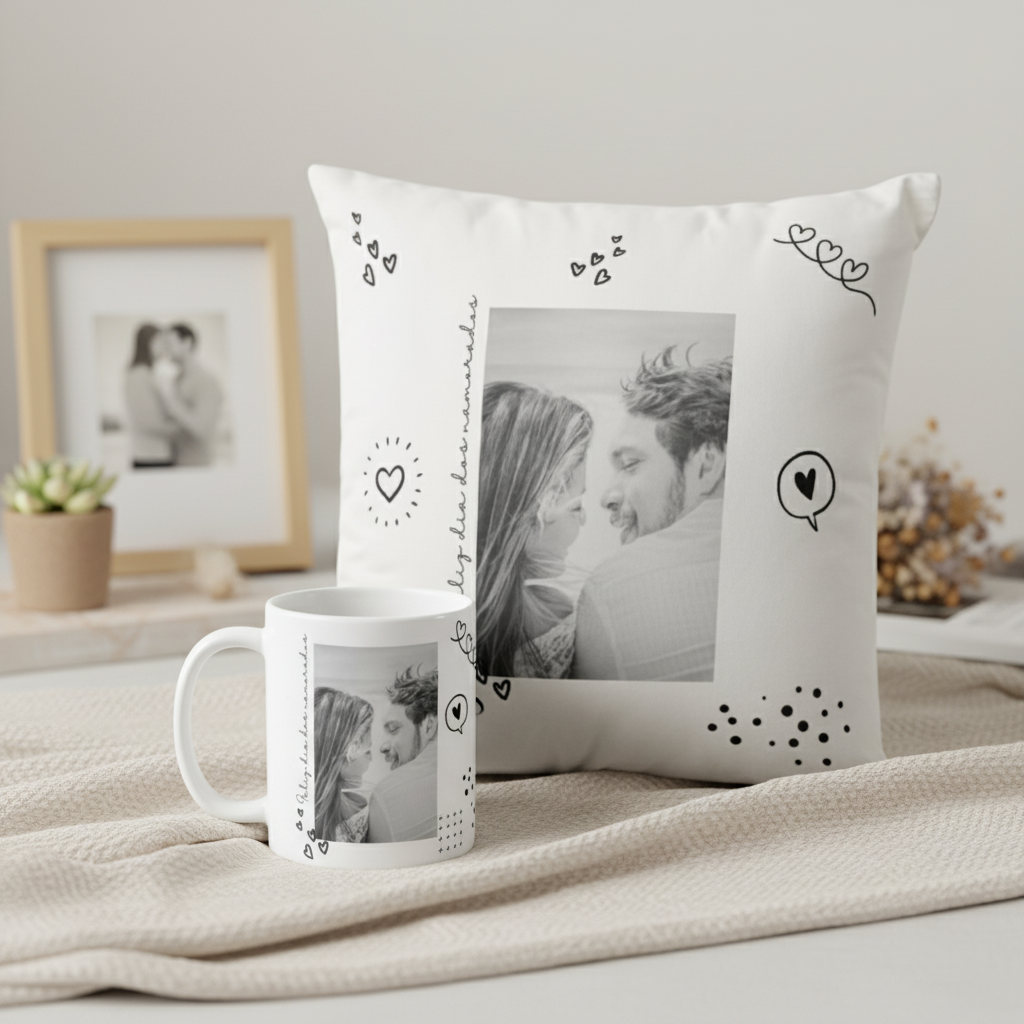 Kit Almofada e Caneca Especial Ternura de Dia dos Namorados - Outros (Casal)