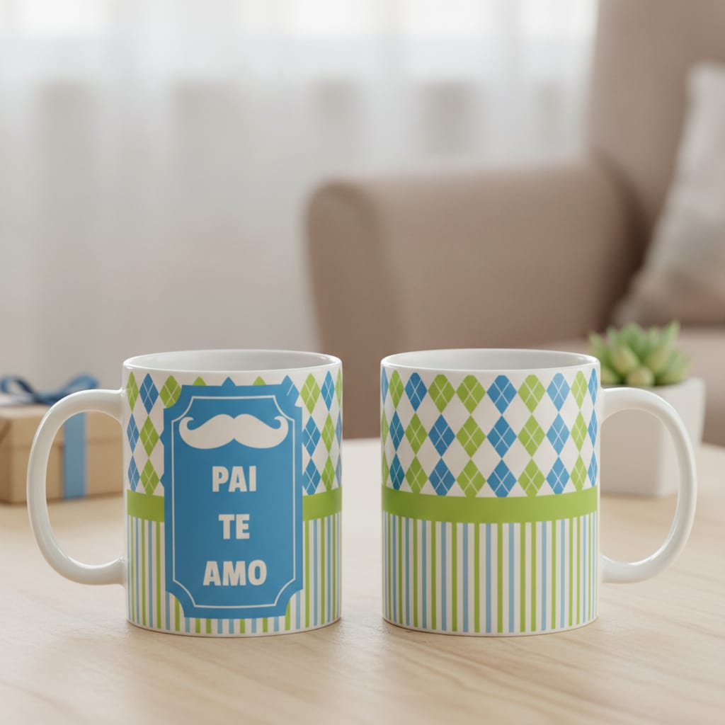 Kit Almofada E Caneca Presentes Dia Dos Pais - Pai Te Amo