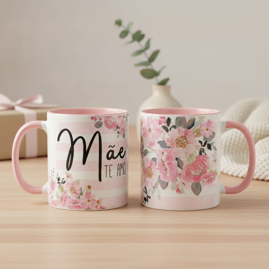 Kit Caneca e Almofada Personalizas para Dia das Mães