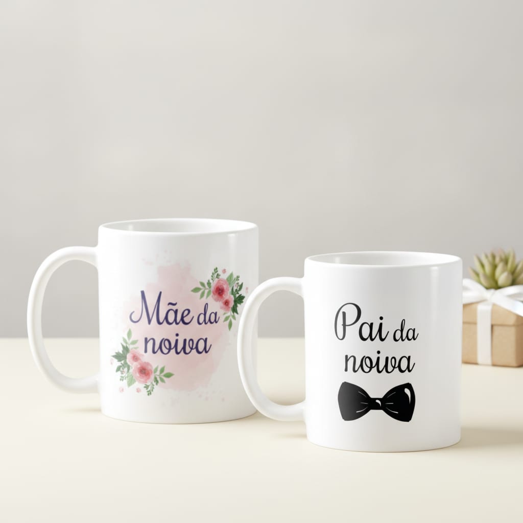 Kit Canecas Pais Da Noiva Lembrança Casamento Noivado - Casamento (Noiva)