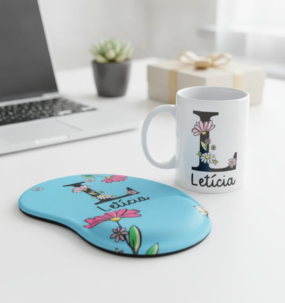 Kit Escritório Personalizado Presente Criativo Para Mulheres Caneca E Mouse Pad - Outros (Corporativo)
