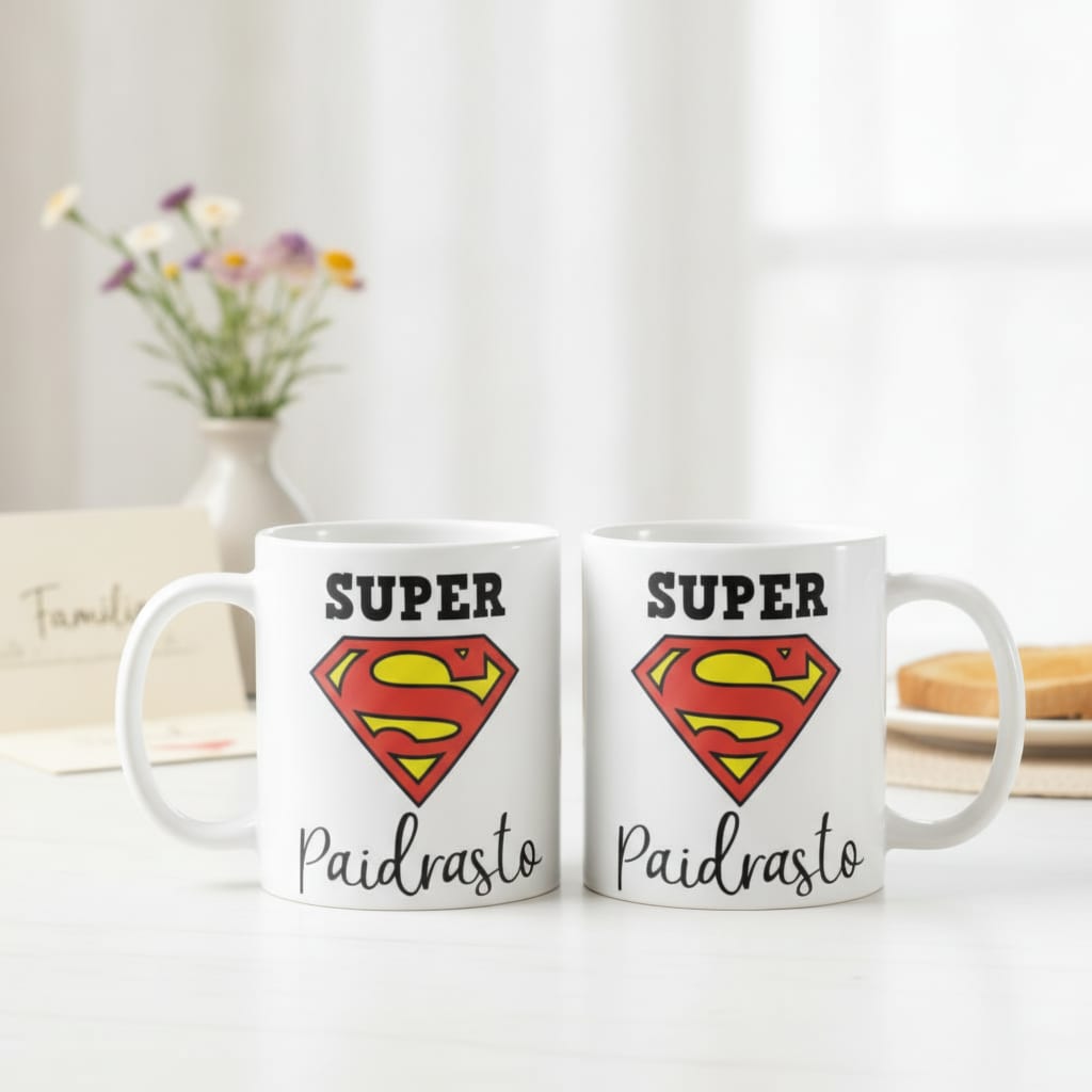 Kit Padrasto Caneca e Almofada Presente Super Paidrasto - Família (Padrasto)