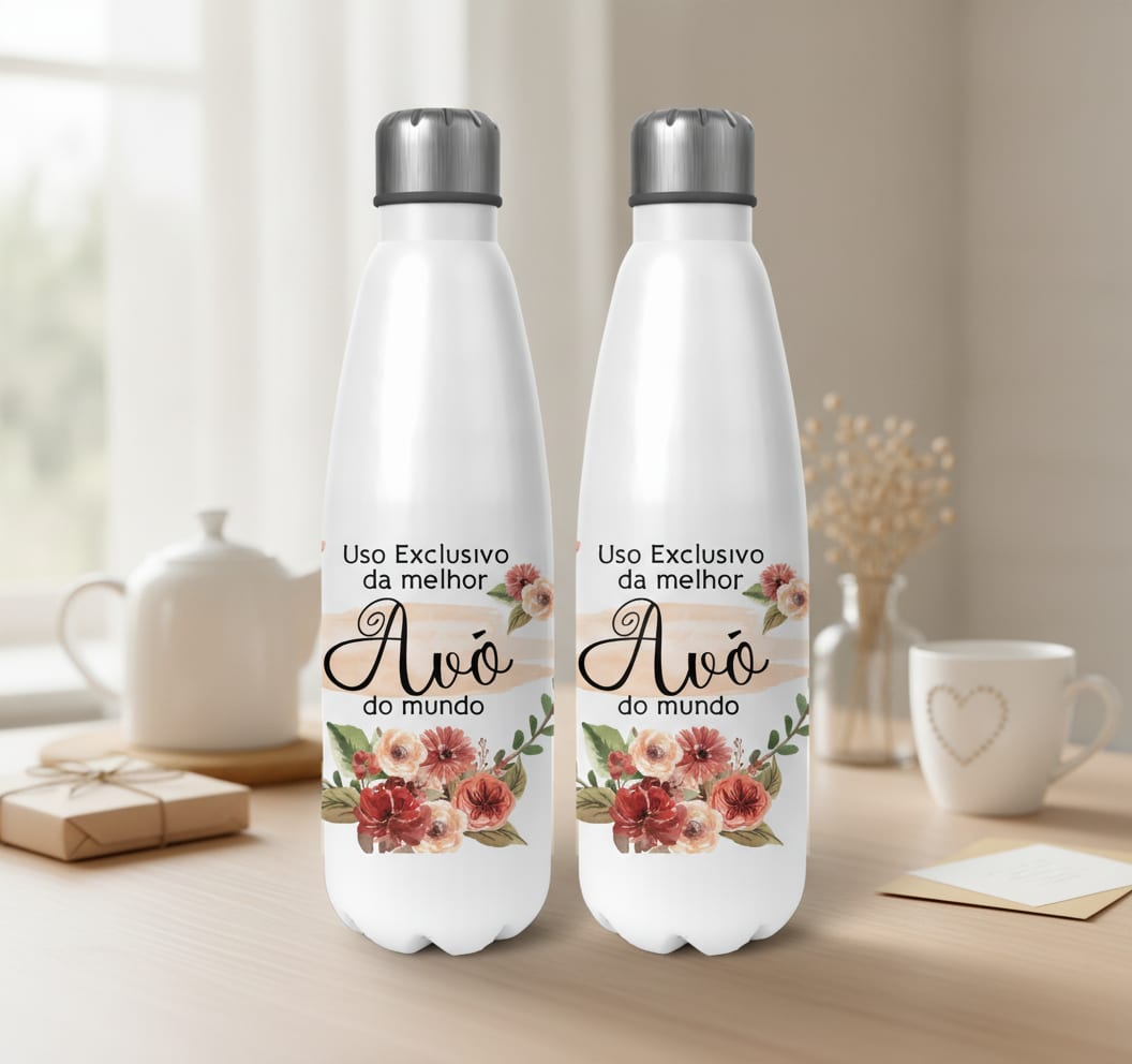 Kit Presente Almofada e Caneca Garrafa Avó -dia das Mães