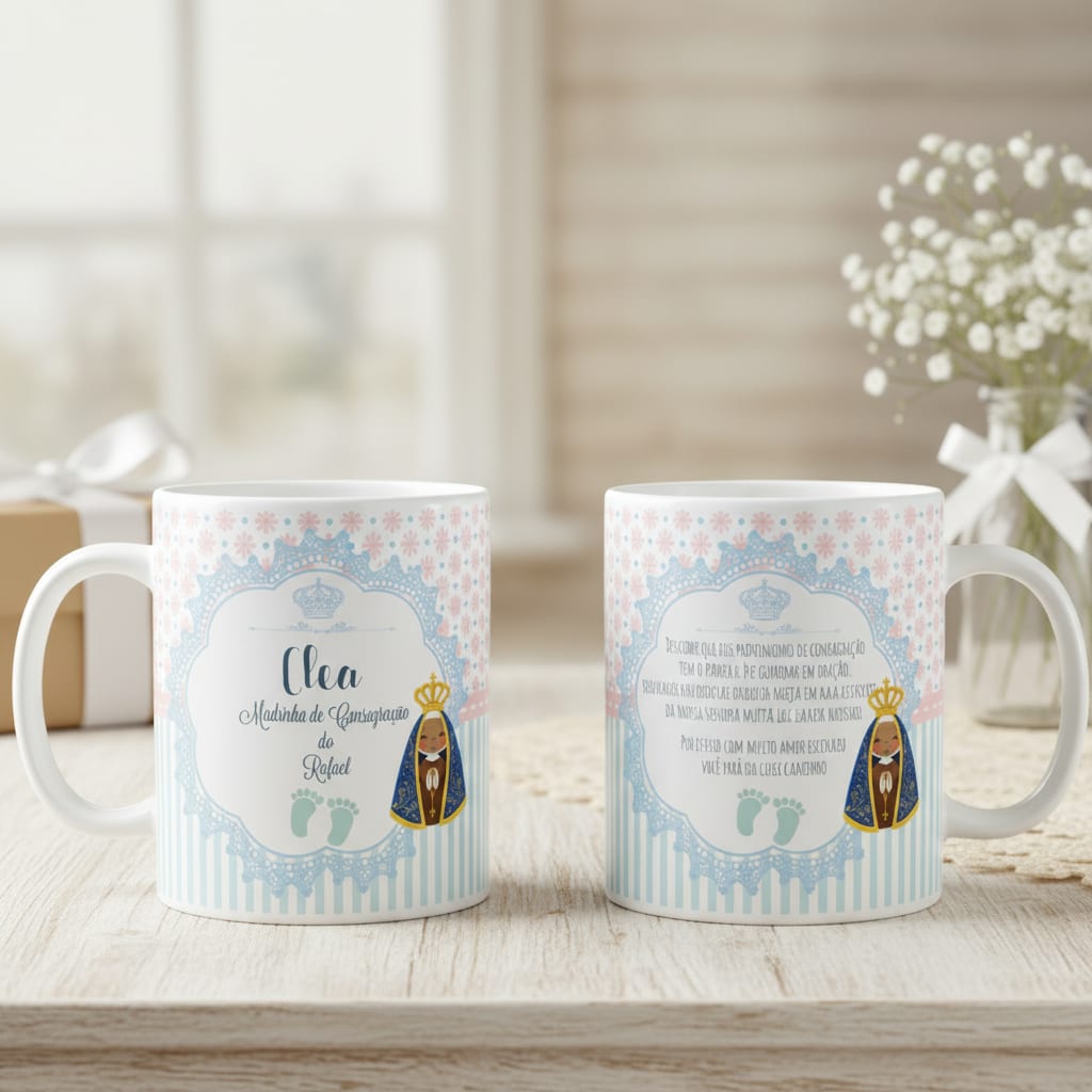 Kit Presente Batizado Padrinhos De Consagração Com Nomes