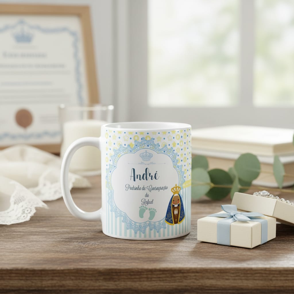 Kit Presente Batizado Padrinhos De Consagração Com Nomes