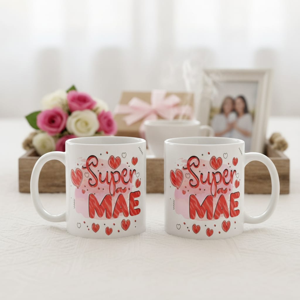 Kit Presente Criativo para Mãe Almofada e Caneca Super Mãe