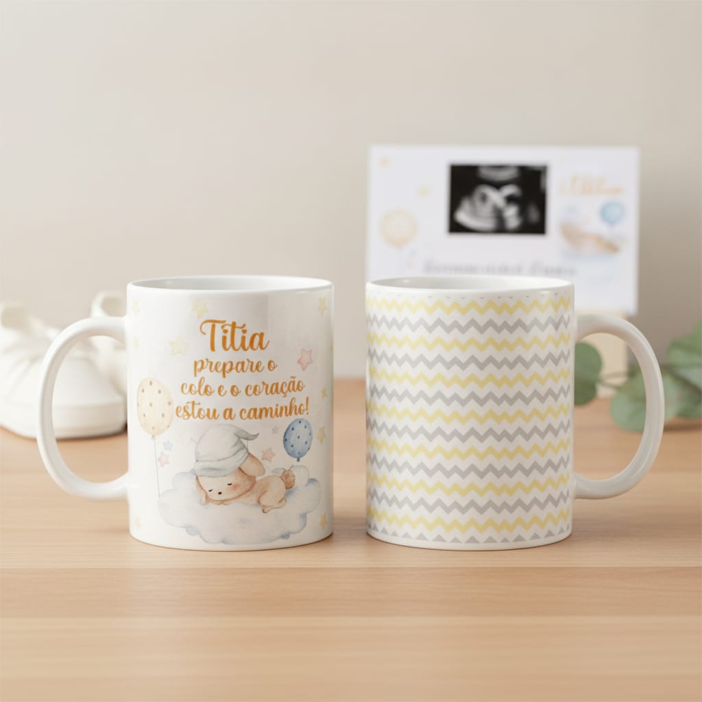 Kit Surpresa Gravidez Grávida Titia e Titio Estou a Caminho