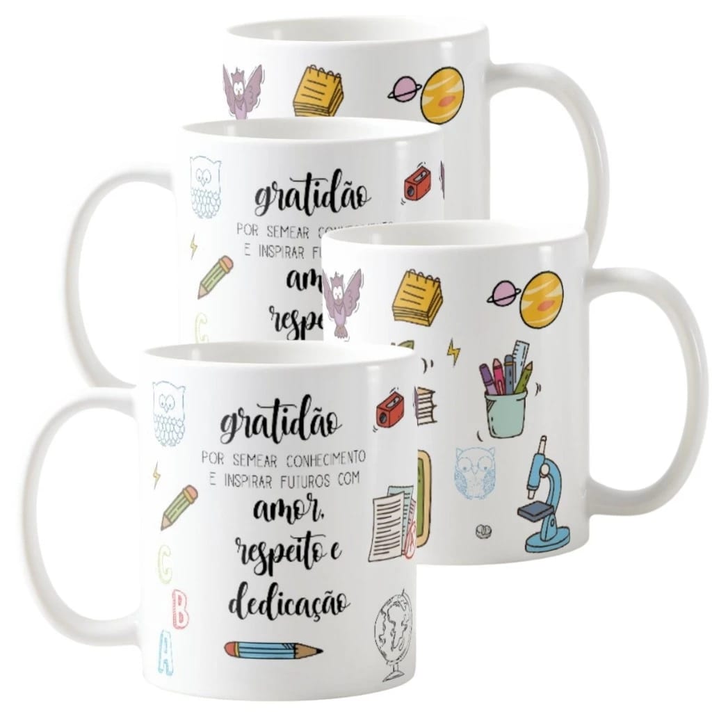 Kit 6 canecas Lembrancinhas Professor Canecas Personalizadas Agradecimento