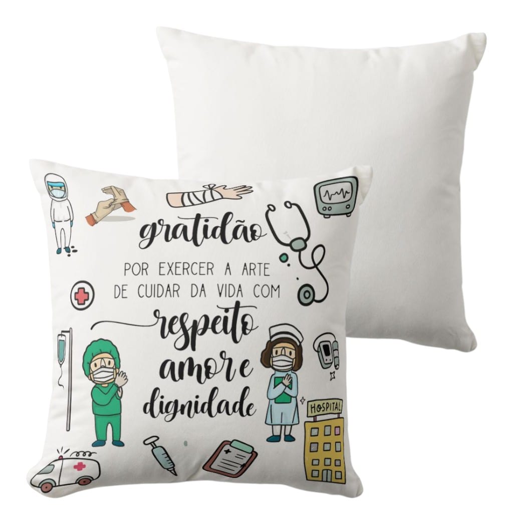 Kit Enfermagem Caneca e Almofada - Térmico