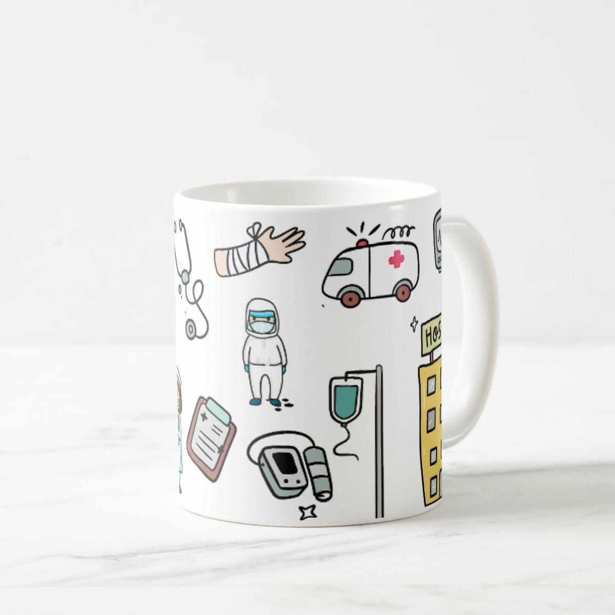 Kit Enfermagem Caneca e Almofada - Térmico
