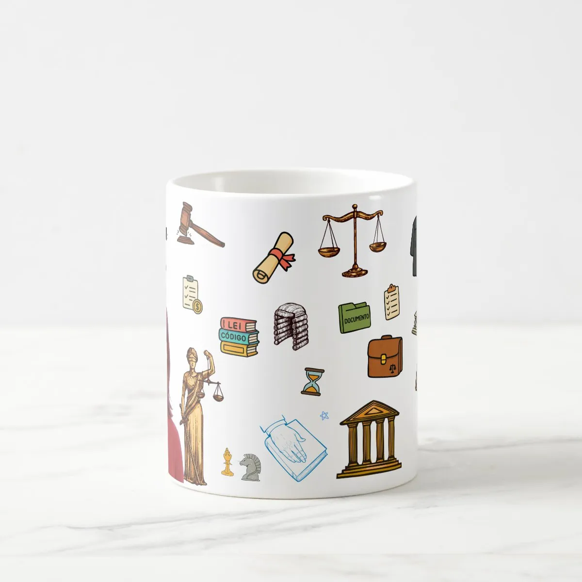 Caneca Personalizada Profissões direito avatar estudio  Do Luz Presente Criativo