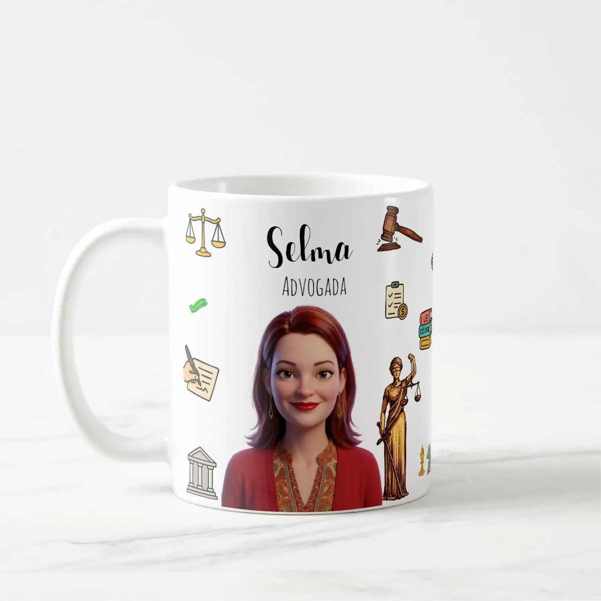 Caneca Personalizada Profissões direito avatar estudio  Do Luz Presente Criativo - Profissões (Direito)