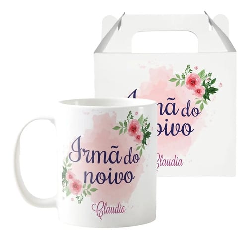 Caneca Casamento Lembrança Familia Irmã do Noivo com Nomes - Casamento (Convidados)