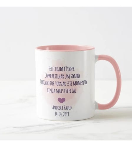 Caneca Feminina Mãe do Noivo Lembrança de Casamento Floral