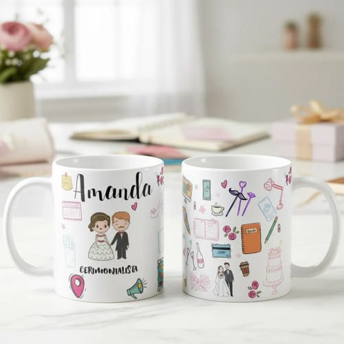 Caneca Presente Criativo Personalizado Cerimonialista - Profissões (Cerimonialista)