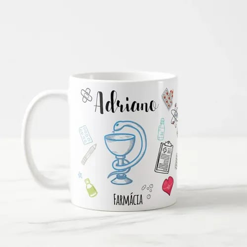 Caneca Farmácia Profissão Presente Formatura Farmacêutico