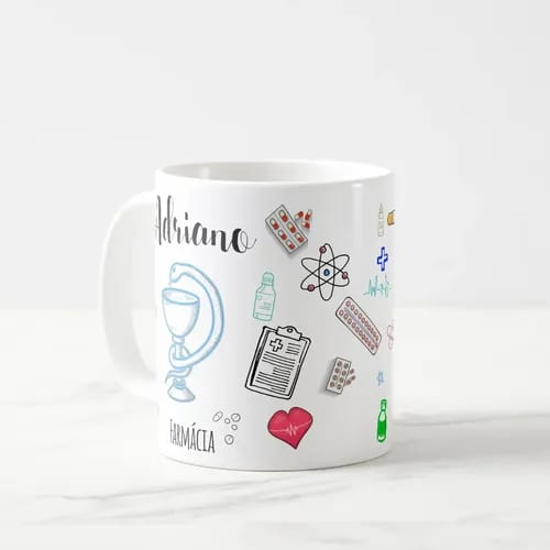 Caneca Farmácia Profissão Presente Formatura Farmacêutico