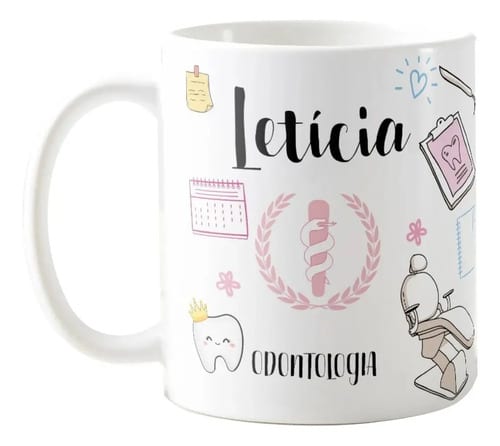 Caneca Odontologia Personalizada – Presente Criativo para Dentista - Profissões (Dentista)