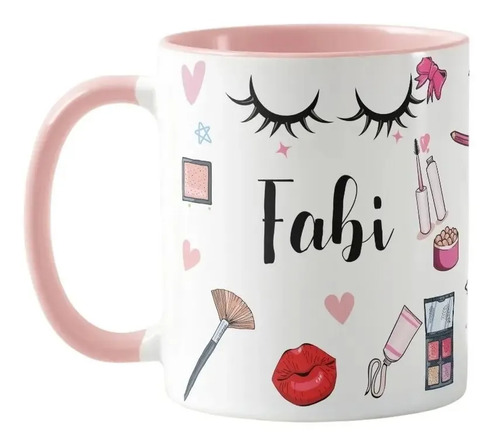 Caneca Personalizada Maquiadoras Maquilagem com o Nomes - Profissões (Cabeleireiro(a))