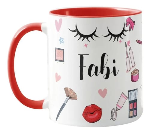 Caneca Personalizada Maquiadoras Maquilagem com o Nomes - Profissões (Cabeleireiro(a))