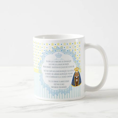 Caneca Batizado Padrinho De Consagração Presente com Nomes
