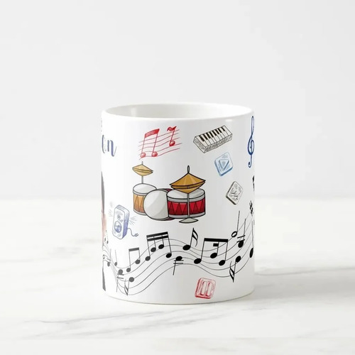 Caneca Música Presente Criativo Homem Músico com Avatar