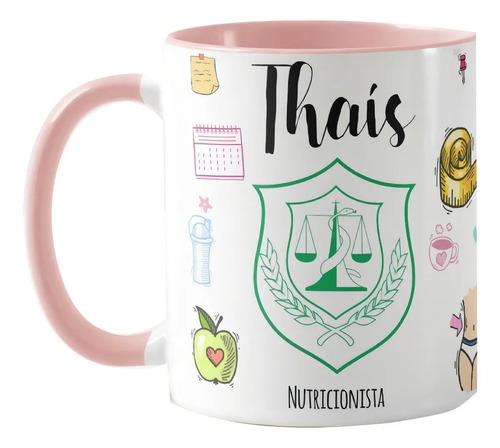 Caneca de Nutrição Profissão Presente Criativo Nutricionista - Profissões (Nutricionista)