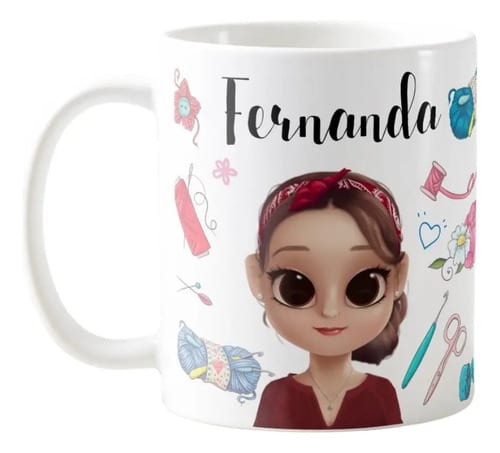 Caneca Personalizada Artesã Presente Costureira com Avatar - Profissões (Costura)